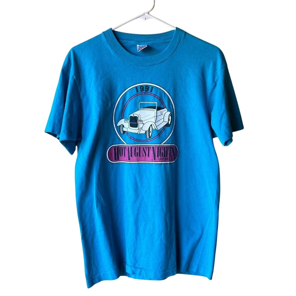 Fruit of the Loom T-Shirt Mens M Hot August Nights 1991 Reno Vintage 90s Car